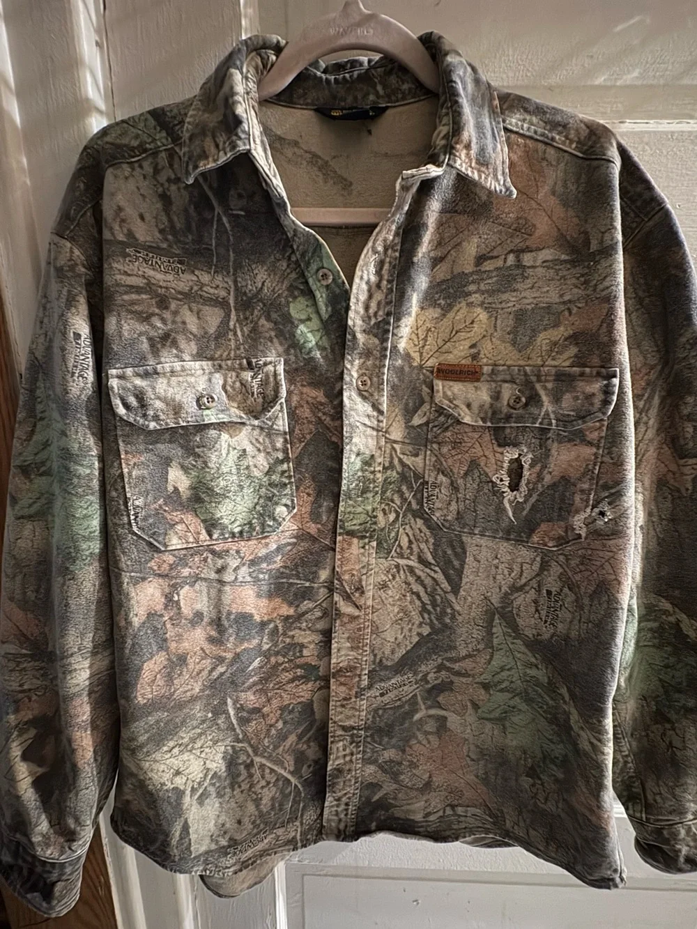 Woolrich Men's Camouflage Shirt Jacket in Green Brown